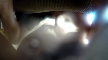 Huge tits slobbering on big cock wet with cum