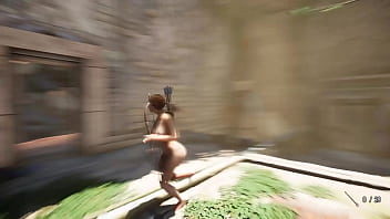 The ancient statue awakened and began rhythmically fucking lara croft