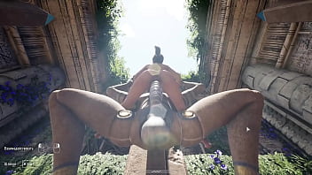 The ancient statue awakened and began rhythmically fucking lara croft