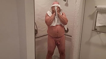 Grandpa taking a sexy shower