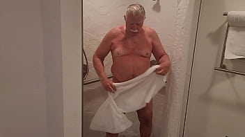 Grandpa taking a sexy shower
