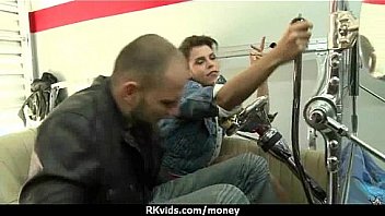 Stunning euro teen gets talked in to giving a blowjob for cash 6