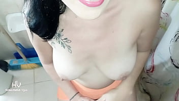 My stepdad saw me flashing my tits on a video call in the bathroom