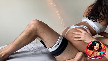 Indian desi college babe rides roomate in calvin kleins huge load