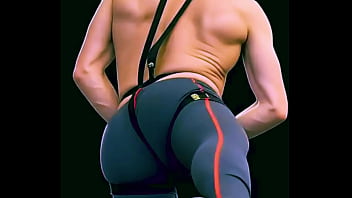 Clips from "4 ai stretching scenes in one stretching in tights straps undies and more "