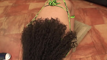 Flexible girl masturbating