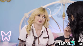 Petite lesbian blonde slut massaged and licked her gf