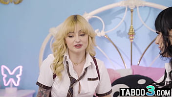 Petite lesbian blonde slut massaged and licked her gf