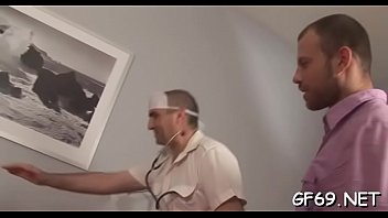 Delightful darling is sharing her twat with 2 concupiscent dudes