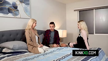 Guy finally have change to suck stepsister's perfect rack and fill up stepmom’s pussy