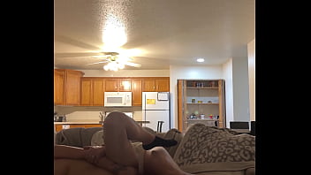 Horny babe needed a ride and fucked in backseat and couch