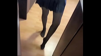 Good morning what do you think of my outfit •if you want to see more go to of #leatherskirt #leatherboots #