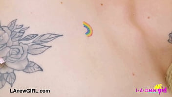 Brilliantly blonde model naked close up