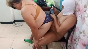 How nice it is that the 70 year old mature milf rides my cock