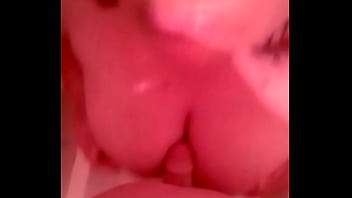 Hot bathtub blowjob and cum on boobs in bathroom