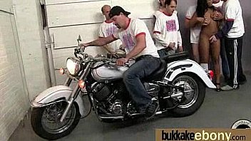 First time ebony with a group of white dicks 26