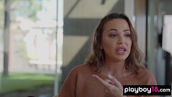 Busty slut slips out of her lingerie and masturbating