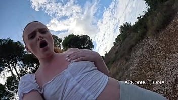 Pixie wetting her self and drink piss on a hike