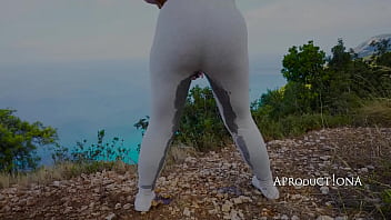 Pixie wetting her self and drink piss on a hike