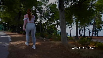 Pixie wetting her self and drink piss on a hike