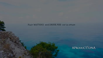 Pixie wetting her self and drink piss on a hike Pixie wetting her self and drink piss on a hike