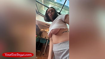 Big tits eve sweet ends up dripping wet after bouncing on her big dildo Big tits eve sweet ends up dripping wet after bouncing on her big dildo