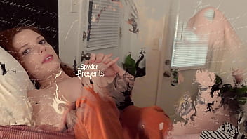 Playing around with tiny black lingerie scarlett mae ends up modeling on her knees