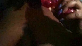 Ghetto whore vibrating her large nipples