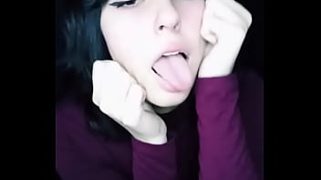 Ahegao brunette