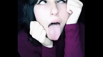 Ahegao brunette