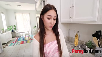 Swallowing step dad's load to make these tits explode