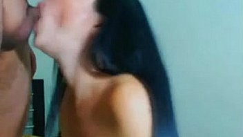 Lipstick milf sucking shaft and cum