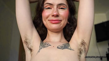 Wildly hairy arms and bushy pits tease