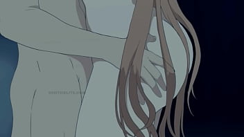 Hot evening perfect body gets filled with cum animation