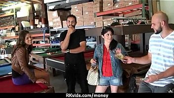 Tight teen fucks a man in front of the camera for cash 18