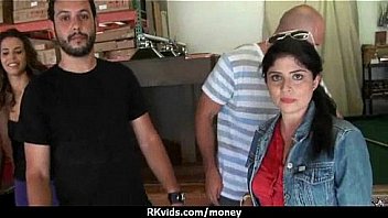 Tight teen fucks a man in front of the camera for cash 18