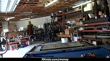 Tight teen fucks a man in front of the camera for cash 18