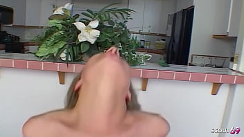 Sweet blue eyes curly hair blonde teen mysti may swallow black and white load at interracial mmf 3some with big dicks