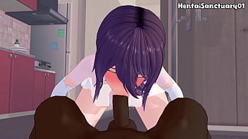 Reze sucks a huge black cock in wedding lingerie — chainsaw man