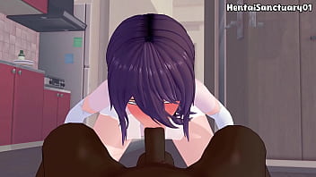 Reze sucks a huge black cock in wedding lingerie — chainsaw man