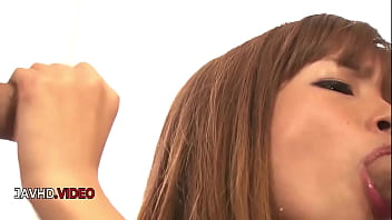 Misaki tanemura teases two men skilled mouth action