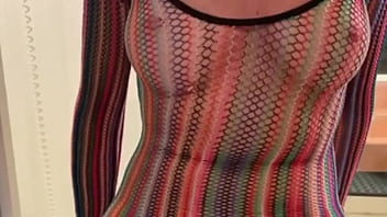 I put my red sandals on and spread my legs