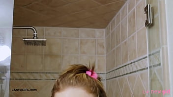 Golden haired muse enjoyed the sensual bath