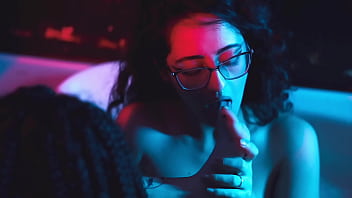 Foot fetish threesome with lesbians in the bathtub