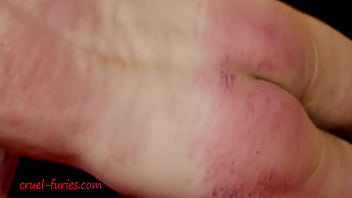 Whip strokes on his butt