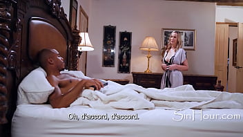 Teen hides under the bed to fucks stepmom's black boyfriend