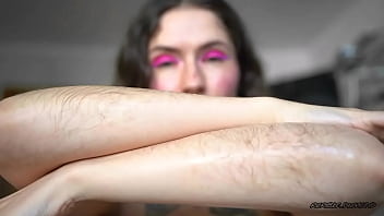 Seductive spit play with hairy arm allure custom