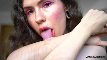 Seductive spit play with hairy arm allure custom