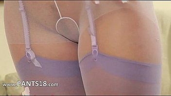 White nylon pantyhose on elegant babe