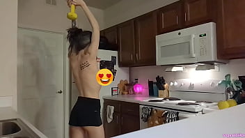 Topless Sage Eldritch Weight Lifting In The Kitchen thumbnail